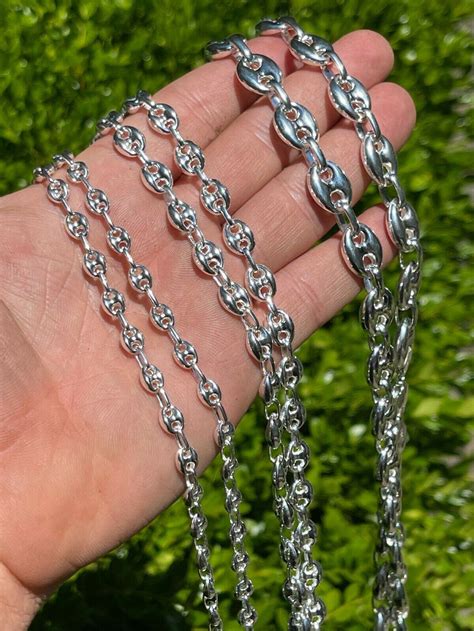 silver gucci chain link|gucci mariner link chain silver.